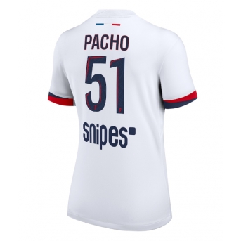 Billige Fotballdrakt Paris Saint-Germain Willian Pacho #51 Replika Bortedrakt Dame 2025-26 Kortermet